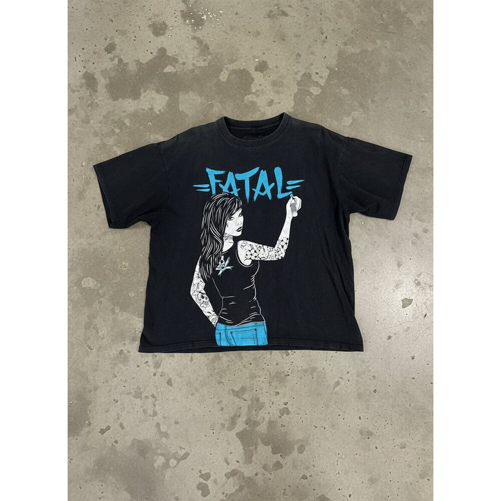 Y2K Fatal Clothing XXL Tattoo Girl Graphic Tee